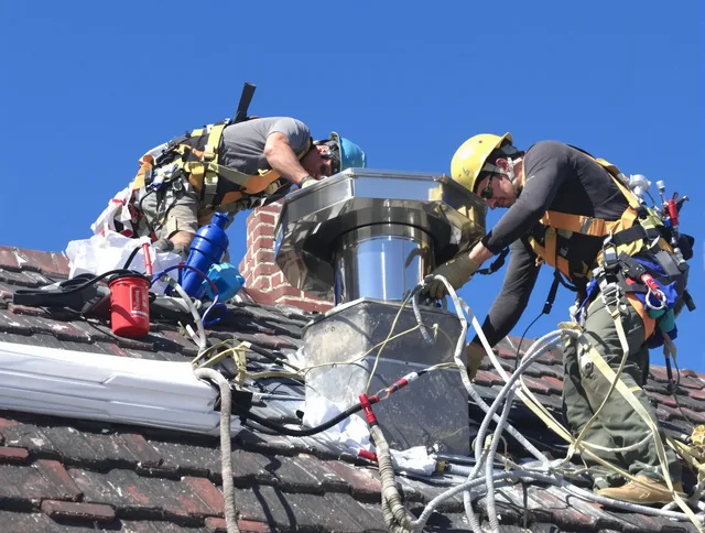 Protective chimney cap installed by Canton Chimney Sweep in Canton, CT