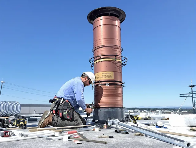 Installed chimney liner by Canton Chimney Sweep in Canton, CT