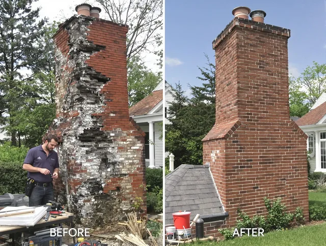 Canton Chimney Sweep performing a full chimney restoration in Canton, CT