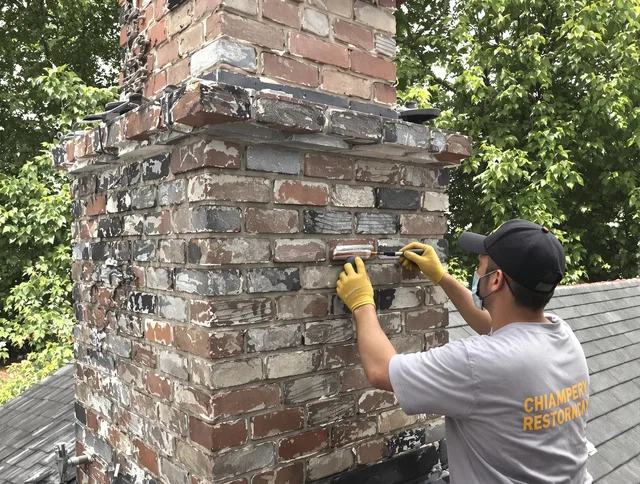 In-progress chimney restoration by Canton Chimney Sweep in Canton, CT