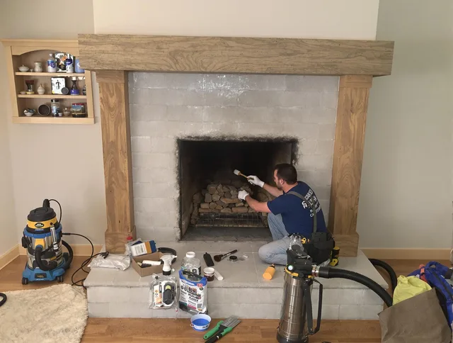 Detailed creosote removal process by Canton Chimney Sweep in Canton, CT