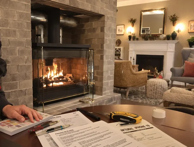 Canton Chimney Sweep verifying fireplace safety measures in Canton, CT